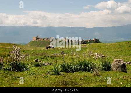 Quala à al Citadelle Mudig Syrie Moyen Orient Syrie près d'Apamée Afamia 3 100 BC Roman Ruins Banque D'Images