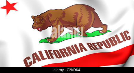 Drapeau de la Californie, USA. Banque D'Images