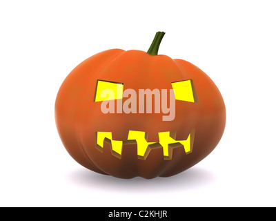 Halloween citrouille isolé sur blanc. 3D Banque D'Images