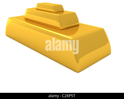 Pyramide d'or. 3d Banque D'Images