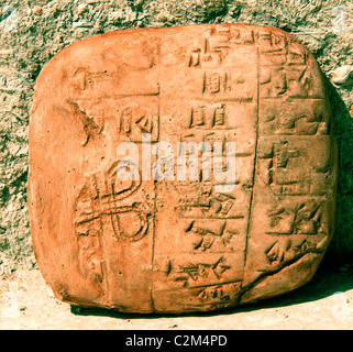 Nouvelle copie Tablet Ebla en Syrie Alep 3000 - 1650 BC BC 20 000 tablettes cunéiformes trouvés il y langue sémitique akkadienne connexes Banque D'Images