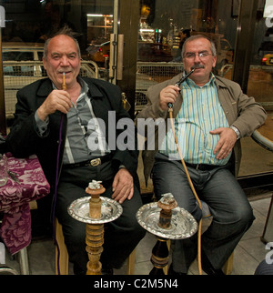 Vieux Damas Syrie tuyau eau thé café coffee house Bazaar Souq Banque D'Images