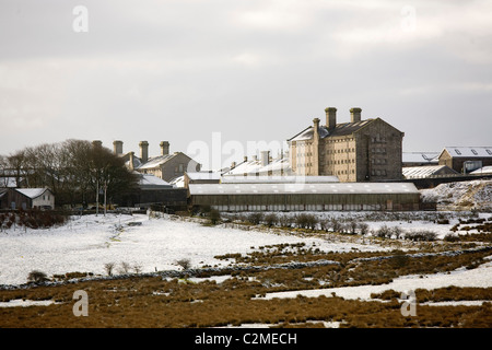 La prison de Dartmoor dans la neige, Dartmoor, Devon Banque D'Images
