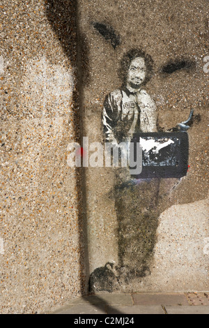 L'artiste graffiti Banksy street art international Banque D'Images