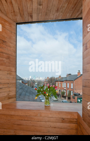 Vue depuis la maison zéro carbone à l'Est vers le centre de Birmingham Banque D'Images