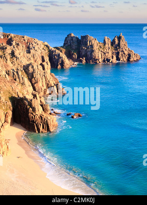 Treen falaises et Treryn Dinas pointe, Cornwall England UK Banque D'Images