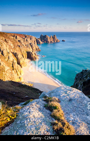 Treen falaises et Treryn Dinas pointe, Cornwall England UK Banque D'Images