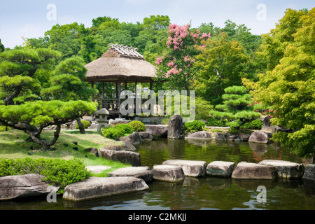 Le Koko-en jardins royaux à Himeji, Japon Banque D'Images