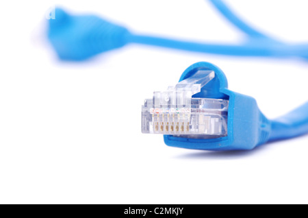 Plan Macro sur le bouchon de la connexion réseau Banque D'Images