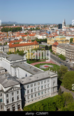 Vue aérienne de Zagreb Banque D'Images