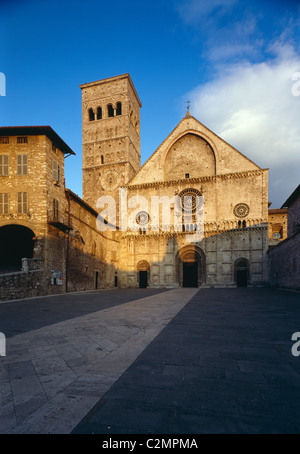 La cathédrale San Rufino. Assise, Ombrie. Banque D'Images