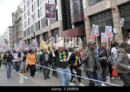 Culture Smiley Protest New Scotland Yard No Justice No Peace 'Qui a tué Smiley Culture' Banque D'Images