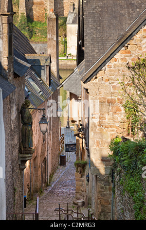 Scène de rue médiéval St Goustan, Auray, Morbihan, Bretagne, France, Europe Banque D'Images