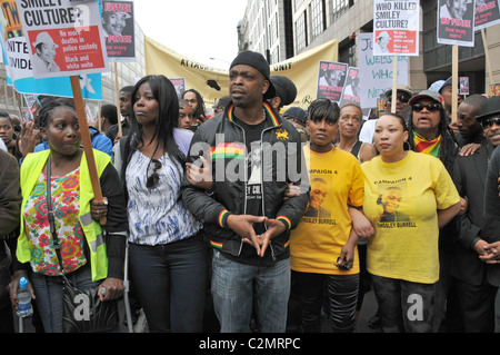 Culture Smiley Protest New Scotland Yard No Justice No Peace 'Qui a tué Smiley Culture' Banque D'Images