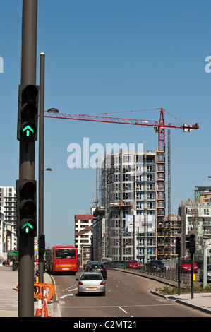 De nouveaux blocs d'appartements moderne en construction, Stradford, East London, Londres, Royaume-Uni Banque D'Images