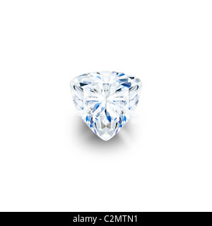 Billion cut diamond isolé sur blanc avec ombre portée pleine clipping path Banque D'Images