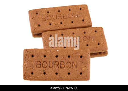 Trois biscuits Bourbon Banque D'Images