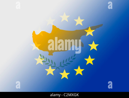 Chypre et drapeau de l'UE Banque D'Images