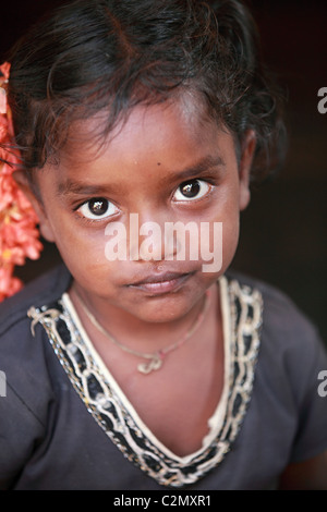 Fille indienne dans l'Andhra Pradesh en Inde du Sud Banque D'Images