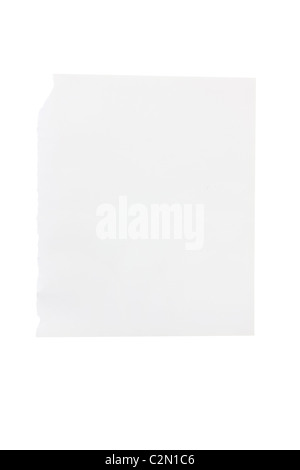 Ordinateur portable ou déchiré papier croquis isolé sur fond blanc Banque D'Images
