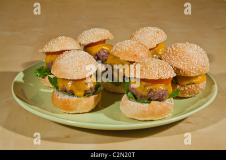 Curseurs Hamburger miniature Banque D'Images