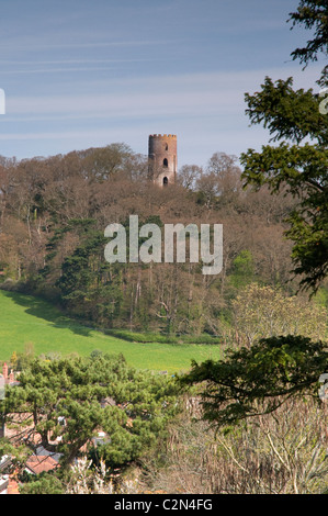 Tour Conygar, vue depuis le château de Dunster, au printemps, Dunster, Somerset, Angleterre. Banque D'Images