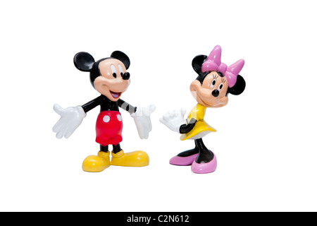 Mickey et Minnie marionnettes dessin animé de Walt Disney, isolé. Banque D'Images