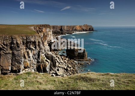 St Govens, chef de la côte du Pembrokeshire, Pays de Galles, Royaume-Uni Banque D'Images