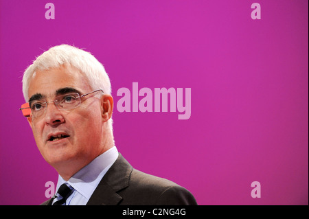 Alistair Darling MP assiste à la Conférence 2009 à Brighton, le 28 septembre 2009. Banque D'Images