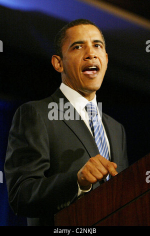 Candidat à la présidence US Le Sénateur Barak Obama aborde la Communication Workers of America sur leur journée de lobbying annuel, tenu à Banque D'Images