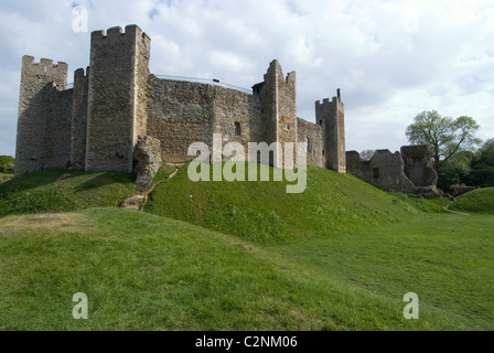 Framlingham Castle, forteresse du 12e siècle, le refuge de Marie Tudor avant elle est devenue reine, Docking, Suffolk, Angleterre Banque D'Images