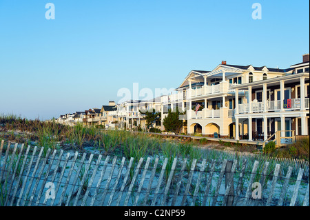 Maisons en bord de mer à Ocean City, New Jersey, USA Banque D'Images
