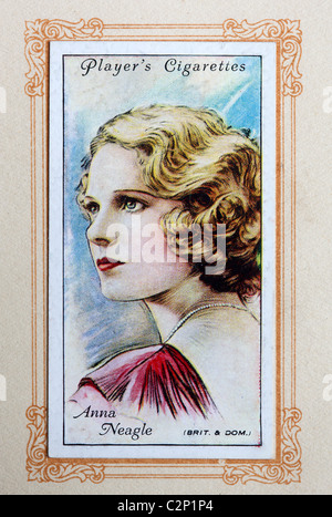 Vintage Anna Neagle Souvenirs Joueurs Carte Cigarette Banque D'Images