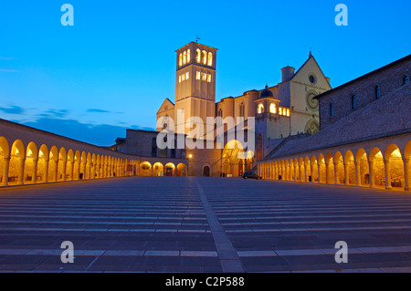 Assise, la Basilique de San Francesco. Basilique de Saint François. UNESCO World Heritage site. Province de Pérouse. L'Ombrie. L'Italie. Europ Banque D'Images