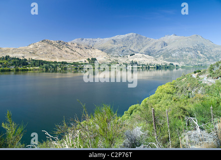 Vue sur le lac Hayes et les Remarkables, Nouvelle-Zélande Banque D'Images