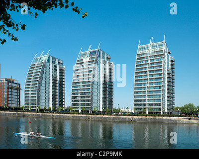 Les bâtiments, appartements, NV, Salford Quays, Manchester Banque D'Images