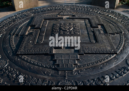 Mandala de Kalachakra, Tibetan Peace Garden, Imperial War Museum, Southwark, Lambeth, London, UK Banque D'Images