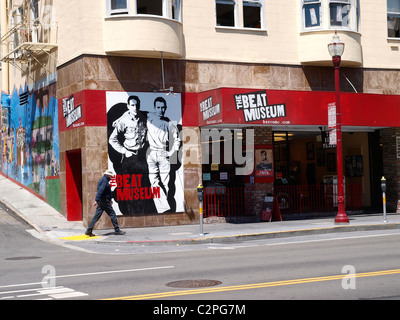 Le Beat Museum célibataires le mouvement Beat, Jack Kerouac et son roman sur la route. North Beach à San Francisco Banque D'Images