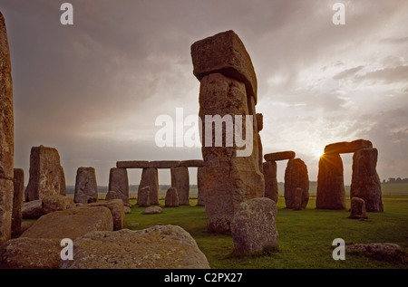 Stonehenge. Vue de l'ouest. Banque D'Images