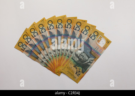 50 notes dollar australien Banque D'Images