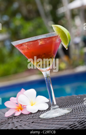 Cocktail au bord de la piscine. Banque D'Images