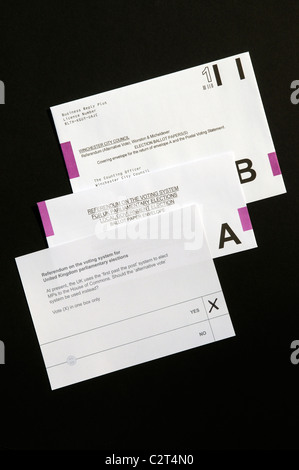 Le vote par référendum élection documents documents Bulletins Banque D'Images