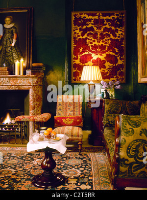 Style Victorien traditionnel, chambre à coucher, coin salon, Banque D'Images