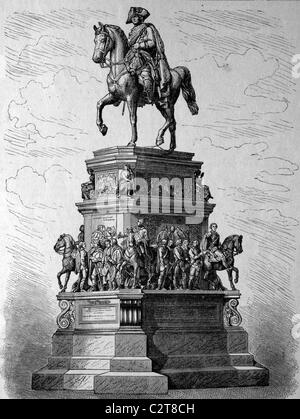 Monument de Frédéric le Grand à Berlin, Allemagne, illustration historique, vers 1886 Banque D'Images