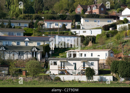 Les maisons préfabriquées près de Bridgnorth, Shropshire, Angleterre Banque D'Images