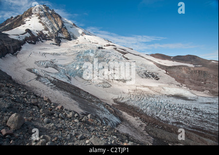 Diminution de glacier sur Mt. Capot en Oregon Banque D'Images