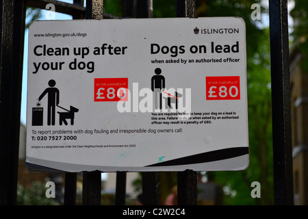 "Nettoyer après votre chien à l'avance, Islington, Londres, Angleterre, RU ARTIFEX LUCIS Banque D'Images