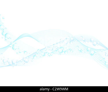 Abstract background vector l'eau avec des bulles d'air Banque D'Images