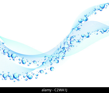 Abstract background vector l'eau avec des bulles d'air Banque D'Images