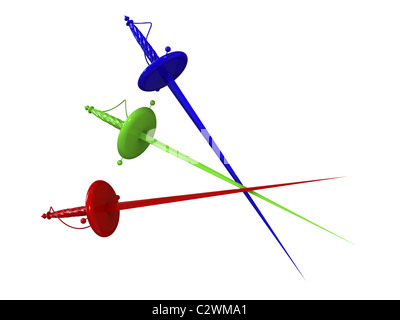Trois épées. 3d Banque D'Images
